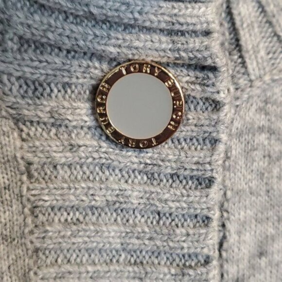 Tory Burch Giselle Rib Trim Mock Neck Sweatshirt Size M - Picture 6 of 9